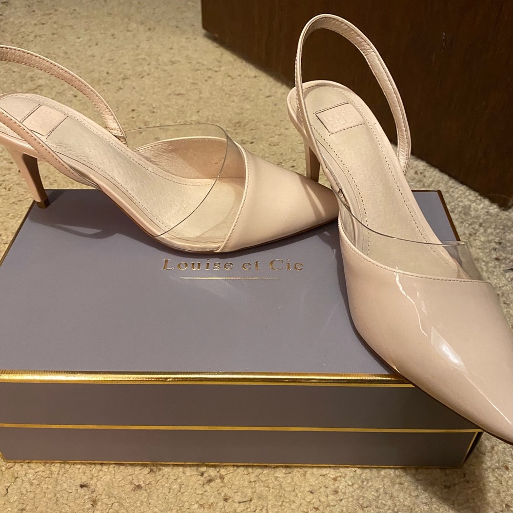 Louise et Cie Nude Patent Leather Slingback Heels